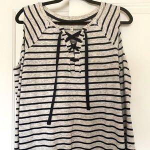 🫶Navy&Gray Cold Shoulder Sweatshirt🫶